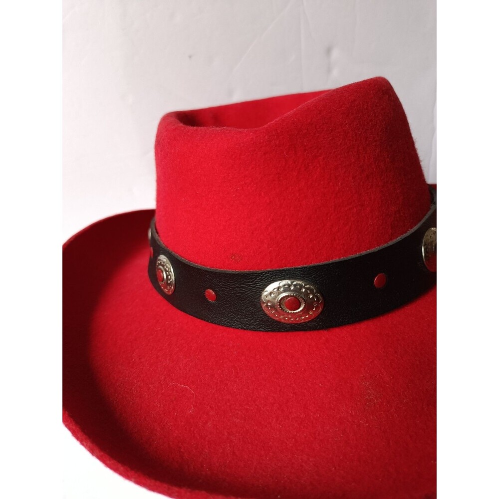 LHC Brand Western Lady Gambler Hat Women's Size Medium Felt Concho Made In USA - Picture 2 of 9